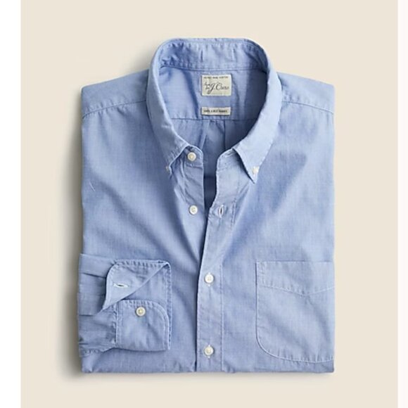 NWT J. Crew Secret Wash Cotton Poplin Button Down Long Sleeve Shirt Sz M - Picture 1 of 8